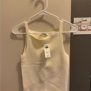 Ivory Ribbed Tank Top